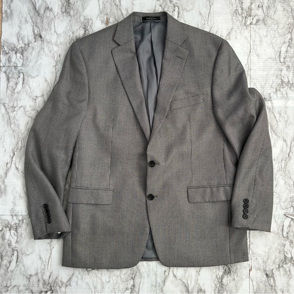 Lauren Ralph Lauren Men’s 42R 2 button Houndstooth Twill Blazer Academia preppy
